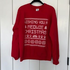 Meowie Christmas Ugly Sweater Red Size S